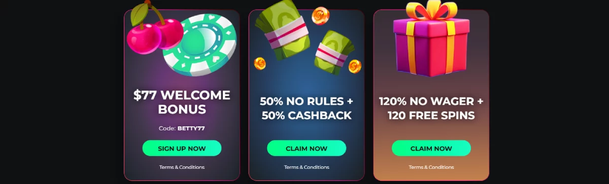Betty Wins bonus1